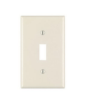 Leviton 010-78001-000 Wallplate, 4-1/2 in L, 2-3/4 in W, 1-Gang, Thermoset, Light Almond, Smooth