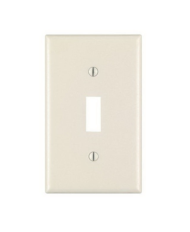 Leviton 010-78001-000 Wallplate, 4-1/2 in L, 2-3/4 in W, 1-Gang, Thermoset, Light Almond, Smooth