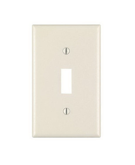 Leviton 010-78001-000 Wallplate, Standard-Size, 4-1/2 in L, 2-3/4 in W, 1-Gang, Thermoset, Light Almond, Smooth