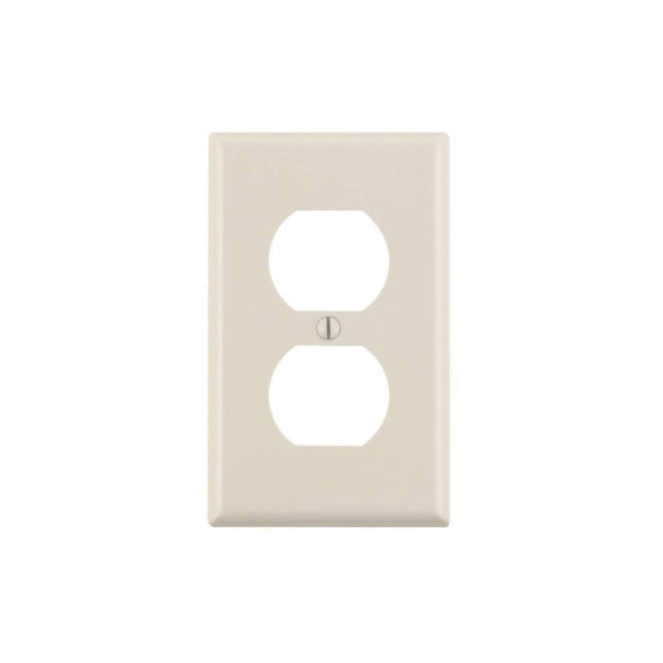 Leviton 78003 Receptacle Wallplate, 4-1/2 in L, 2-3/4 in W, 1 -Gang, Thermoset, Light Almond, Smooth