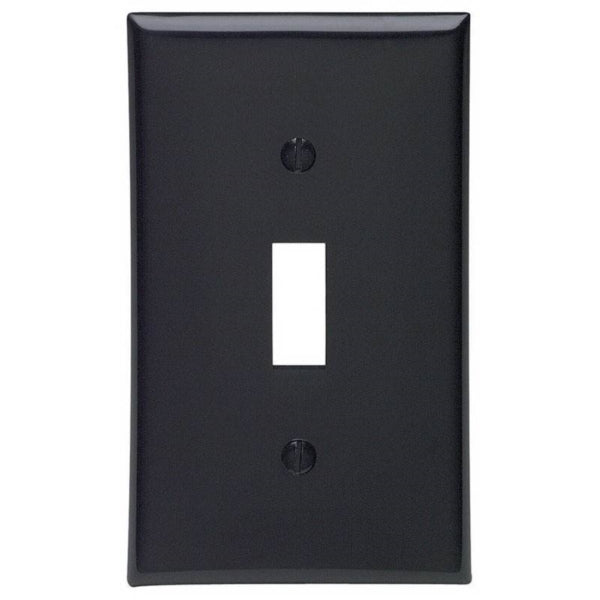 Leviton 015-80701-00E Wallplate, 4-1/2 in L, 2-3/4 in W, 1 -Gang, Nylon, Black, Smooth