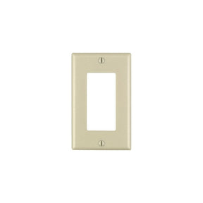 Decora 80401-I Wallplate, 4-1/2 in L, 2-3/4 in W, 1-Gang, Thermoset Plastic, Ivory, Smooth