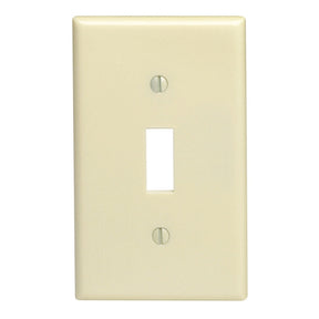 Leviton 020-86001-000 Wallplate, Standard-Size, 4-1/2 in L, 2-3/4 in W, 1-Gang, Thermoset, Ivory