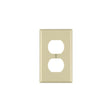 Leviton 86003 Receptacle Wallplate, 4-1/2 in L, 2-3/4 in W, 1 -Gang, Thermoset Plastic, Ivory, Smooth