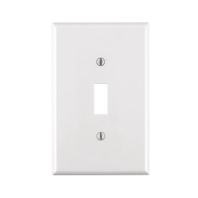 Leviton PJ1-W Wallplate, 4-7/8 in L, 3-1/8 in W, 1-Gang, Nylon, White