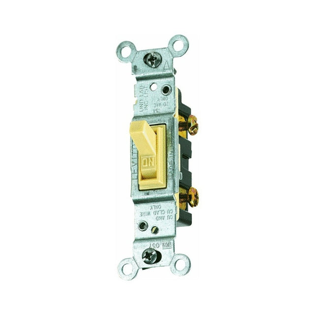 Leviton 1451-2I Switch, 15 A, 120 V, 2-Position, Push-In Terminal, Thermoplastic Housing Material, Ivory