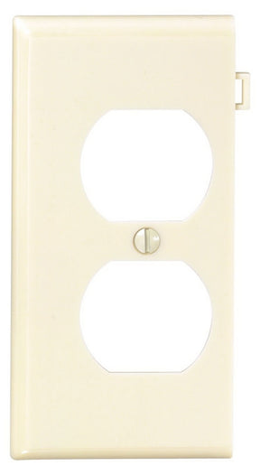 Leviton PSE8-W Series Receptacle Sectional Wallplate, Duplex, 1-Gang, Thermoplastic Nylon, White, Surface Mounting