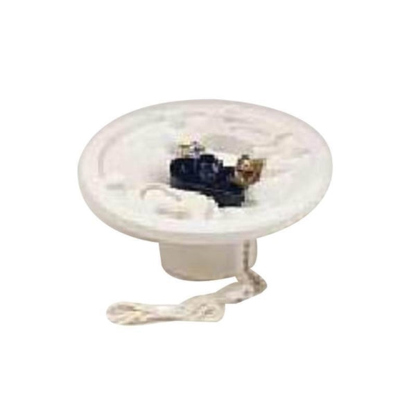 Leviton 29816-C Lamp Holder, Keyless, 4-1/2 in Dia Dimensions, 250 V, 660 W, Aluminum Contact, White