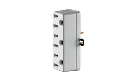 Leviton C22-00698-00W Triple Tap Outlet Adapter, 2-Pole, 15 A, 125 V, 3-Outlet, NEMA: NEMA 5-15R