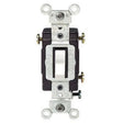 Leviton C22-05503-LHW Toggle Switch, 15 A, 120 V, Thermoplastic Housing Material, White