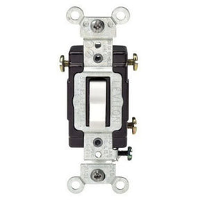 Leviton C22-05503-LHW Toggle Switch, 15 A, 120 V, Thermoplastic Housing Material, White