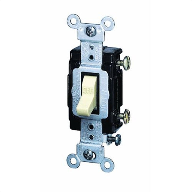 Leviton S01-CS115-2IS Series Switch, Ivory, 15 A, 120/277 V, Push-In Terminal, NEMA WD-1, WD-6