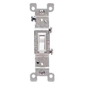 Leviton M24-01451-2WM Series Switch, White, 15 A, 120 V, Toggle Actuator, Thermoplastic Housing Material