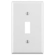 Leviton M24-88001-WMP Wallplate, Standard-Size, 4-1/2 in L, 2-3/4 in W, 1-Gang, Thermoset, White, Smooth