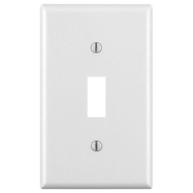 Leviton M24-88001-WMP Wallplate, Standard-Size, 4-1/2 in L, 2-3/4 in W, 1-Gang, Thermoset, White, Smooth
