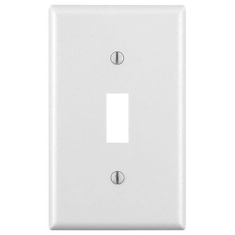 Leviton M24-88001-WMP Wallplate, Standard-Size, 4-1/2 in L, 2-3/4 in W, 1-Gang, Thermoset, White, Smooth