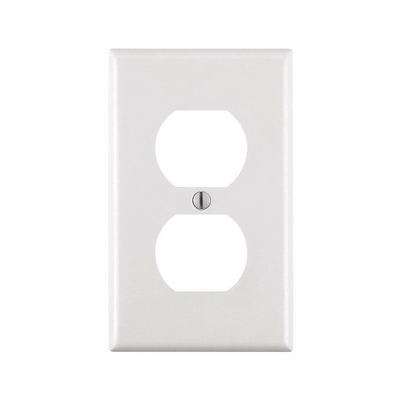 Leviton M24-88003-WMP Wallplate, 4-1/2 in L, 2-3/4 in W, Standard, 1-Gang, Plastic, White, Smooth, Flush Mounting