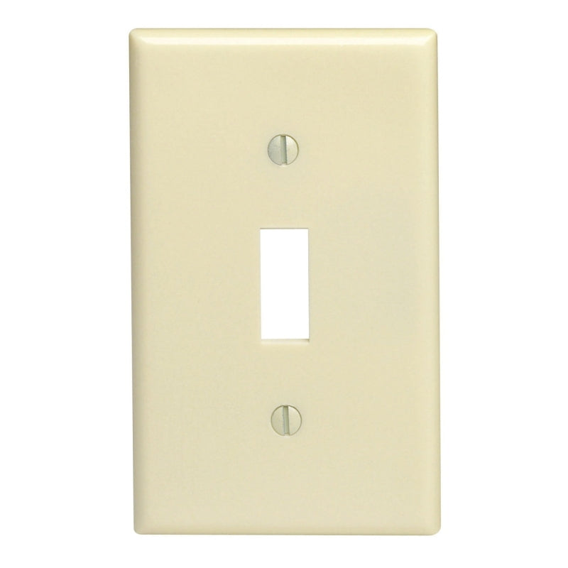 Leviton M25-86001-IMP Wallplate, Standard-Size, 4-1/2 in L, 2-3/4 in W, 1-Gang, Thermoset, Ivory, Smooth