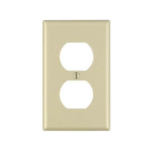 Leviton M25-86003-IMP Wallplate, 4-1/2 in L, 2-3/4 in W, Standard, 1-Gang, Plastic, Ivory, Smooth, Flush Mounting