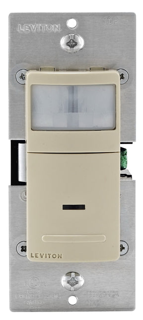 Leviton R01-IPS02-1LI Motion Detector, 2.5 A, 120 V, 1-Pole, Motion Sensor, 180 deg Sensing, 900 sq-ft Sensing, Ivory
