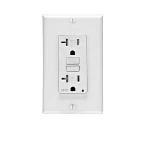 Leviton SmartlockPro R12-AFTR2-0KW AFCI Duplex Receptacle, 2 -Pole, 20 A, 125 V, Back, Side Wiring, NEMA: 5-20R