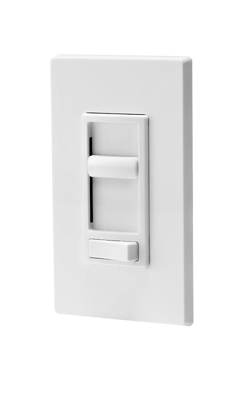 Leviton C32-06674-P0W Slide Dimmer, 120 V, 600/150 W, CFL, Incandescent, LED Lamp, 3-Way, White