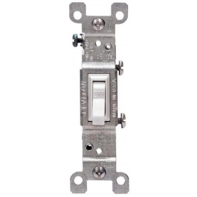 Leviton S02-01451-2WS Series Switch, White, 1 Poles, 15 A, 120 V, Thermoplastic Housing Material