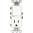 Leviton S02-05625-0WS Combination Switch/Receptacle, 1-Pole, 15 A, 120 V Switch, 125 V Receptacle, White