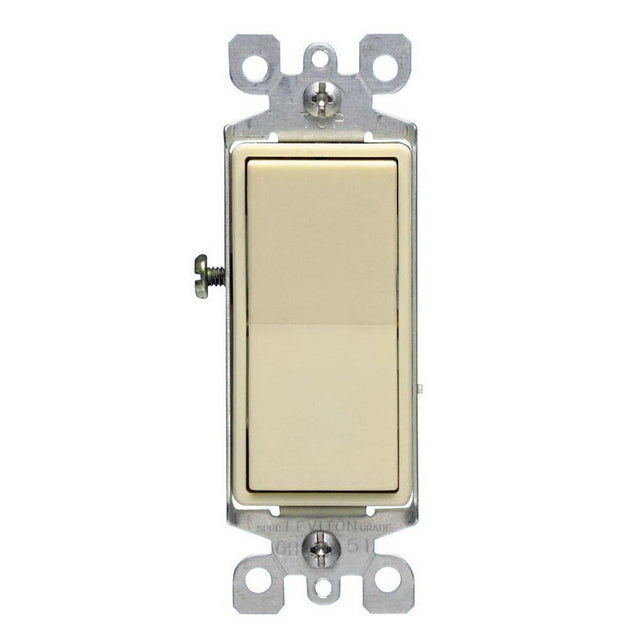 Leviton S11-05603-2IS Rocker Switch with Ground Screw, 15 A, 120/277 V, 3-Way, Lead Wire Terminal