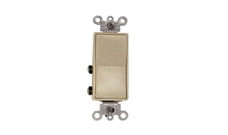 Leviton S11-05604-2IS Rocker Switch with Ground Screw, 15 A, 120/277 V, 4-Way, Lead Wire Terminal, Ivory