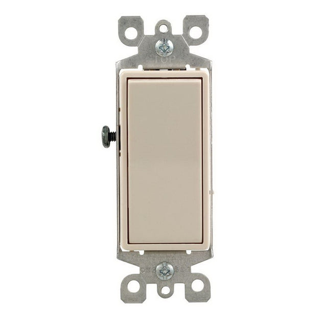 Leviton S16-05611-2TS Rocker Switch with Ground Screw, 15 A, 120/277 V, Lead Wire Terminal, Light Almond