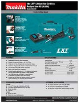 Makita XRJ04Z Reciprocating Saw, Tool Only, 18 V, 10 in Cutting Capacity, 1-1/4 in L Stroke, 0 to 2800 spm