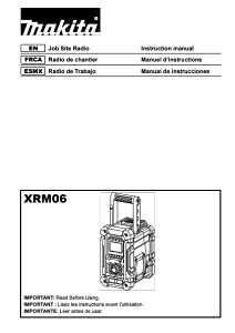 Makita XRM06B Jobsite Radio, Tool Only, 7.2 to 18 V, 5 Ah, Wireless, 35 hr Battery Life, Includes: A/C Adapter