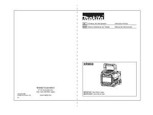 Makita XRM08B Jobsite Speaker, Tool Only, 12 to 18 V, Wireless, Includes: (1) AC Adapter