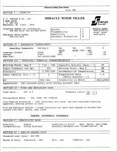 Staples Miracle Wood 942 Wood Filler, Putty, Strong Solvent, Natural, 1.75 oz Tube