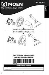 Moen 82912SRN Shower Faucet, 1.75 gpm, 4 in Showerhead, Metal, Brushed Nickel, Lever Handle, 1-Handle