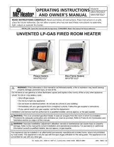 Mr. Heater F299810 Vent-Free Radiant Heater, 11-1/4 in W, 22-1/2 in H, 10000 Btu Heating, Propane