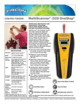 Zircon 63415 Multi-Scanner OneStep i320, 9 V Battery, 3/4 to 3 in Detection, Detectable Material: Metal/Wood