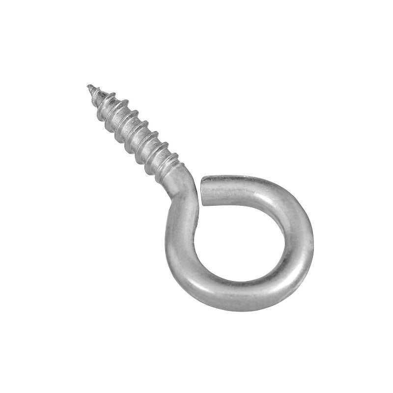 National Hardware N119-198 Screw Eye, #4, 0.22 in Dia Wire, 0.94 in L Thread, 2.19 in OAL, 65 lb Working Load, Steel