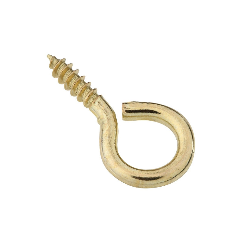 National Hardware N119-289 Screw Eye, #10, 0.14 in Dia Wire, 3/16 in L Thread, 1-3/8 in OAL, 20 lb Working Load, Brass