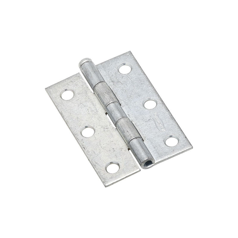 National Hardware N142-034 Narrow Hinge, 3 in W Frame Leaf, 0.065 in Thick Frame Leaf, Steel, Zinc, Loose, Removable Pin