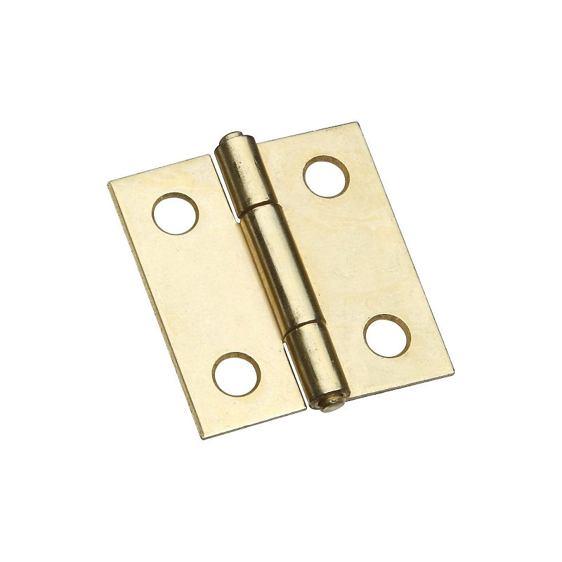 National Hardware N146-068 Narrow Hinge, 1-1/2 in W Frame Leaf, 0.045 in Thick Frame Leaf, Brass/Steel, Brass, 7 lb