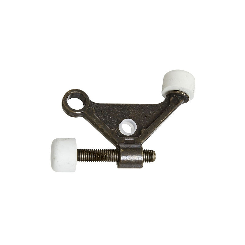 National Hardware N159-046 Hinge Pin Door Stop, Gold, 3.6 in L, 2.2 in W, 1-7/8 in Projection, Die-Cast Zinc