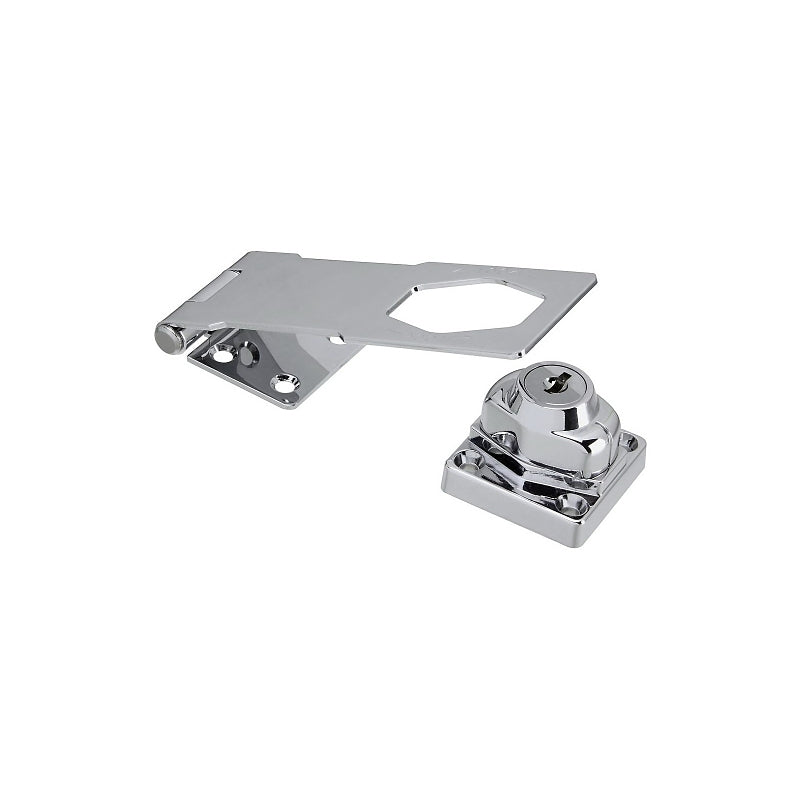 National Hardware V827 Series N183-780 Hasp Lock, 6 in L, Brass/Steel, Chrome-Plated