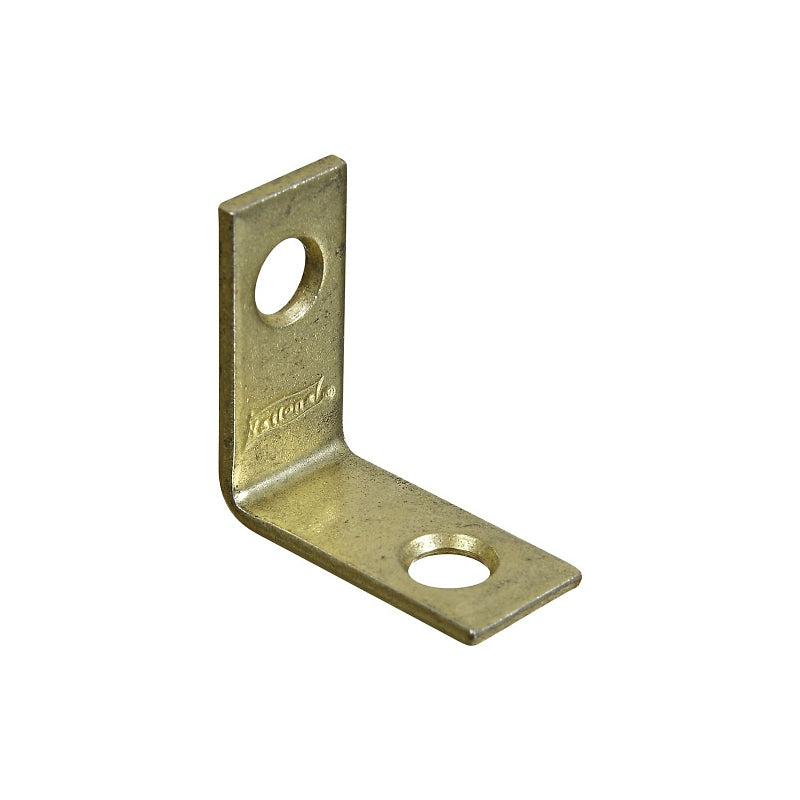 National Hardware V115 Series N190-819 Corner Brace, 1.07 in L, 1/2 in W, 1.07 in H, Steel, Brass