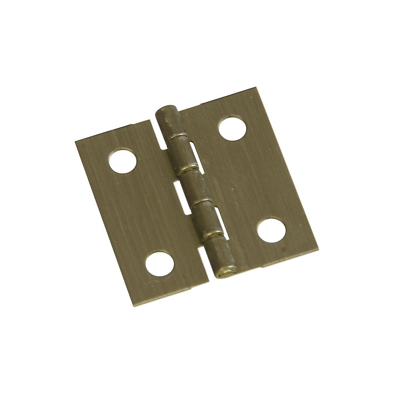 National Hardware N211-342 Decorative Broad Hinge, 1 in H Door Leaf, 0.02 in Thick Door Leaf, Brass, Antique Brass, 2 lb