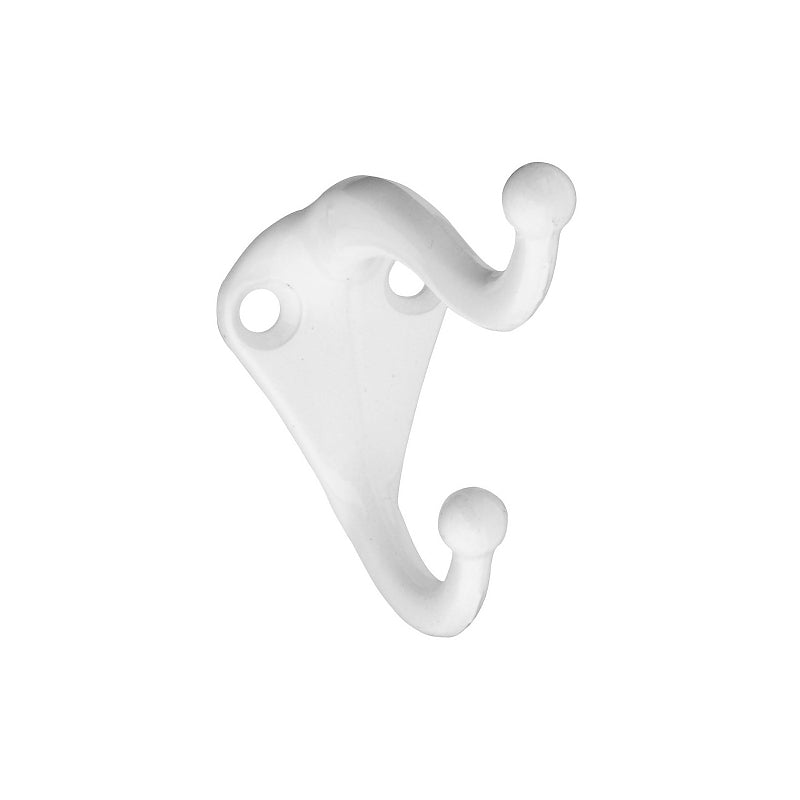 National Hardware V160 Series N248-369 Coat and Hat Hook, 35 lb, 2-Hook, Zinc