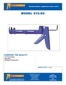 Newborn DC012 Caulk Gun, Steel,. 3:1 Thrust