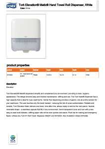 North American Paper 5510202 Hand Towel Roll Dispenser, Plastic