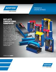 Norton ProSand 82084 Sanding Sponge, 4-1/2 in L, 2-11/16 in W, 120 Grit, Medium, Aluminum Oxide Abrasive